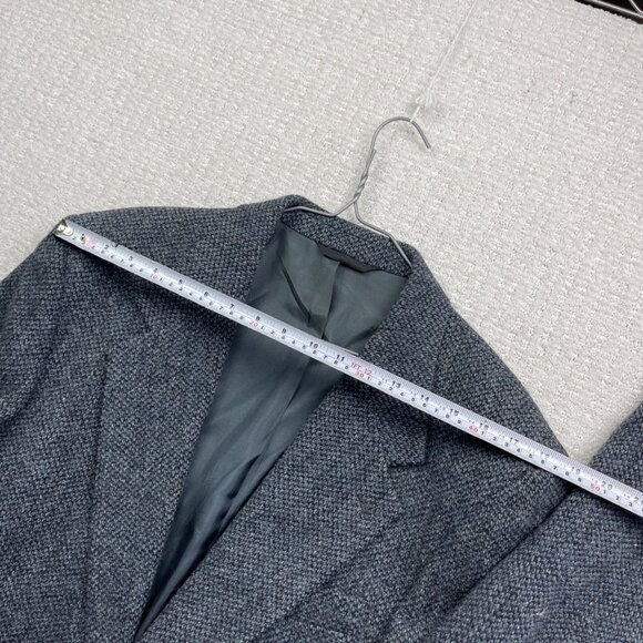 Vintage Harris Tweed Blazer Mens 42T Sport Coat Suit Jacket Dark Blue Wool - Picture 13 of 16
